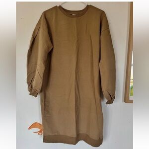 The Simple Folk Cozy Camel Sweatshirt Dress